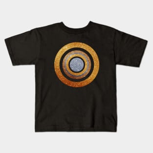 Gold & Silver Glitter Circle Target Kids T-Shirt